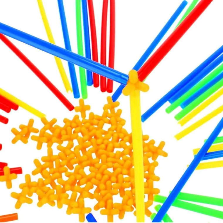 Mega Creative, klocki konstrukcyjne, słomki, 108 elementów