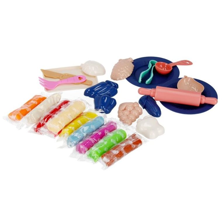 Mega Creative, Owoce i warzywa, masa plastyczna z akcesoriami w walizce