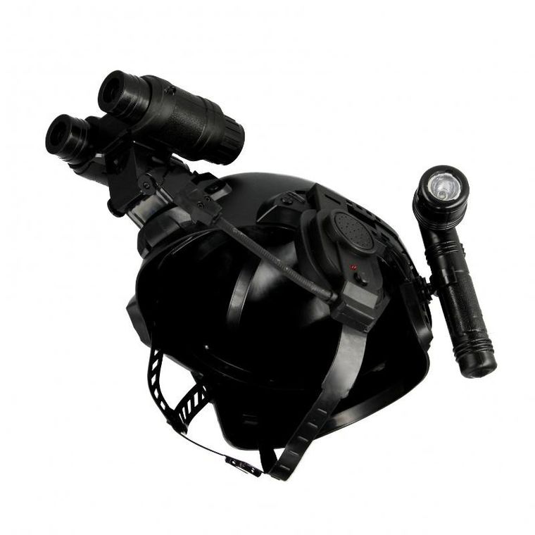 Mega Creative, zestaw policyjny z kaskiem z lornetką, latarka i goglami