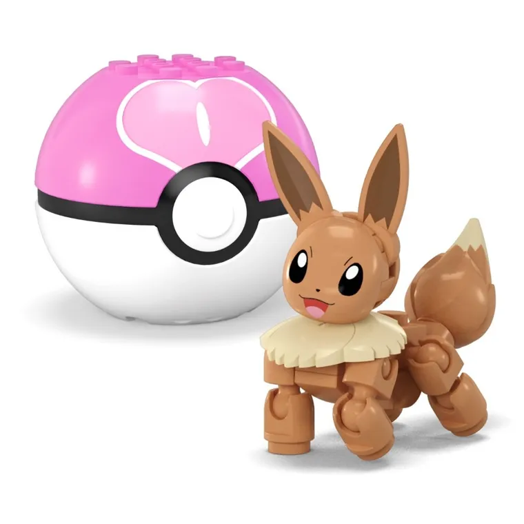 MEGA Pokemon, Pokeball Charmander i Eevee, 2 figurki, klocki, 40 elementów