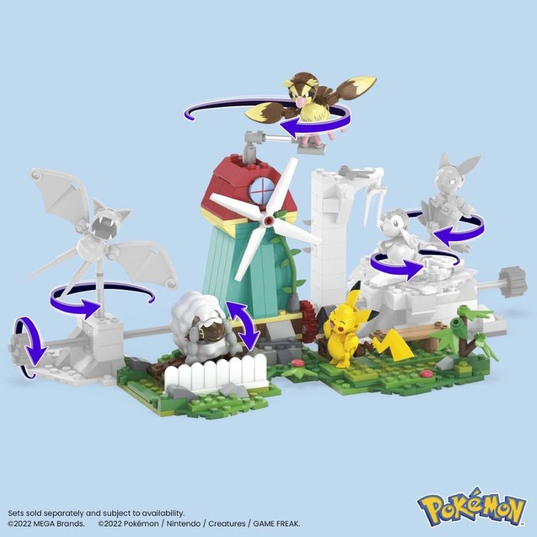 MEGA Pokemon, Wiejski wiatrak, zestaw klocków, 240 elementów