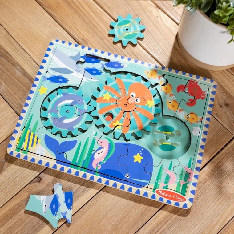 Melissa & Doug, podwodny świat, puzzle z zębatkami