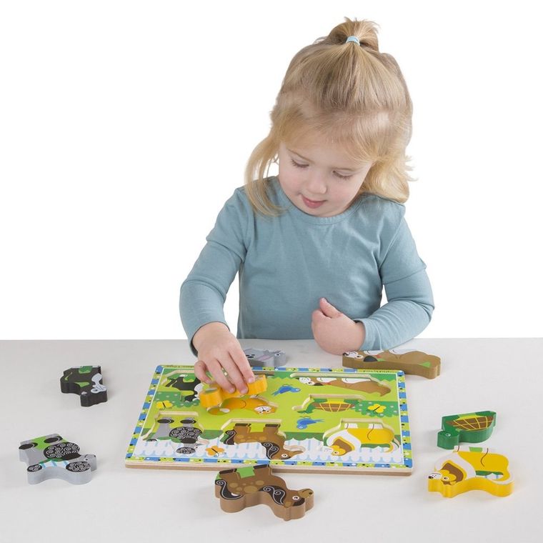 Melissa & Doug, Zwierzątka, drewniane puzzle