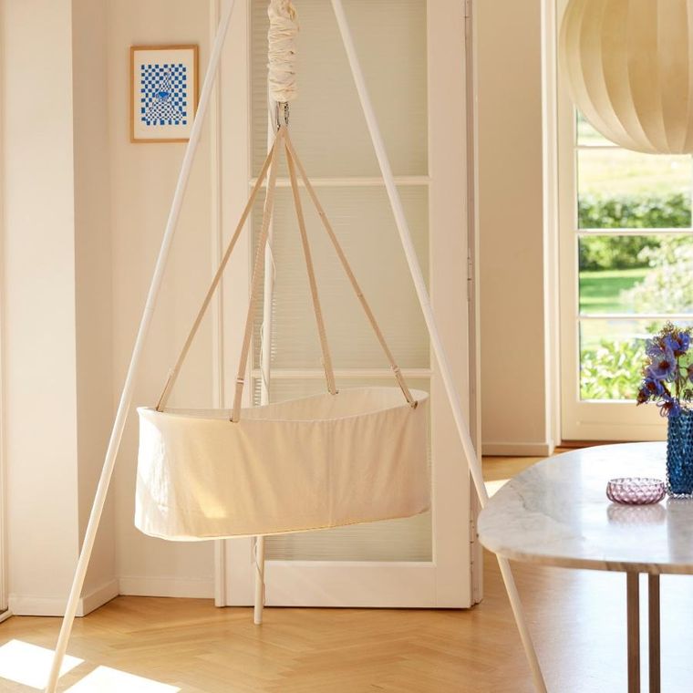 Membantu, bujane łóżeczko dla dzieci, beżowe