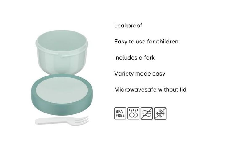 Mepal, Campus, lunchbox, bidon i pojemnik na owoce, zestaw, Cool Blue