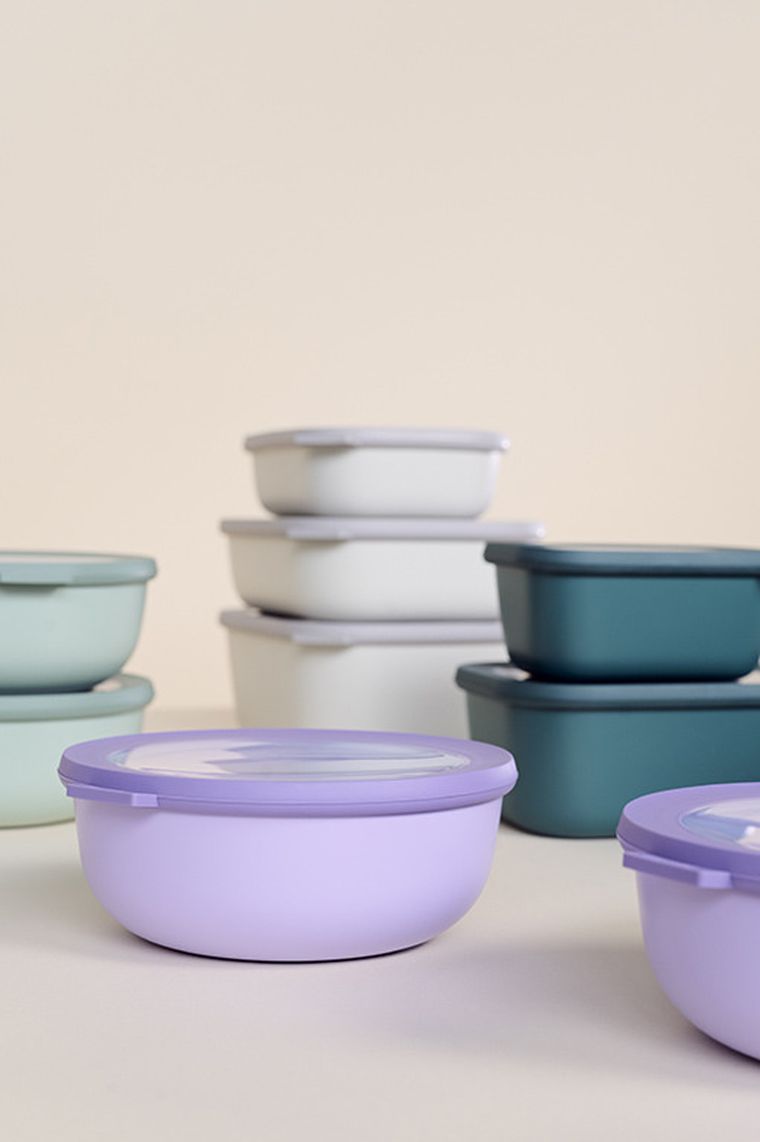 Mepal, Cirqula, zestaw 3 misek, prostokątna, Nordic Lilac, 500+1000+2000 ml