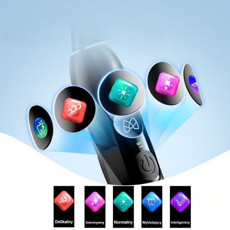 Meriden, Smart+, szczoteczka soniczna z wyświetlaczem LED, 5 trybów mycia, czarna