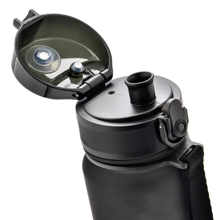 Meteor, bidon sportowy, czarno-biały, 500 ml