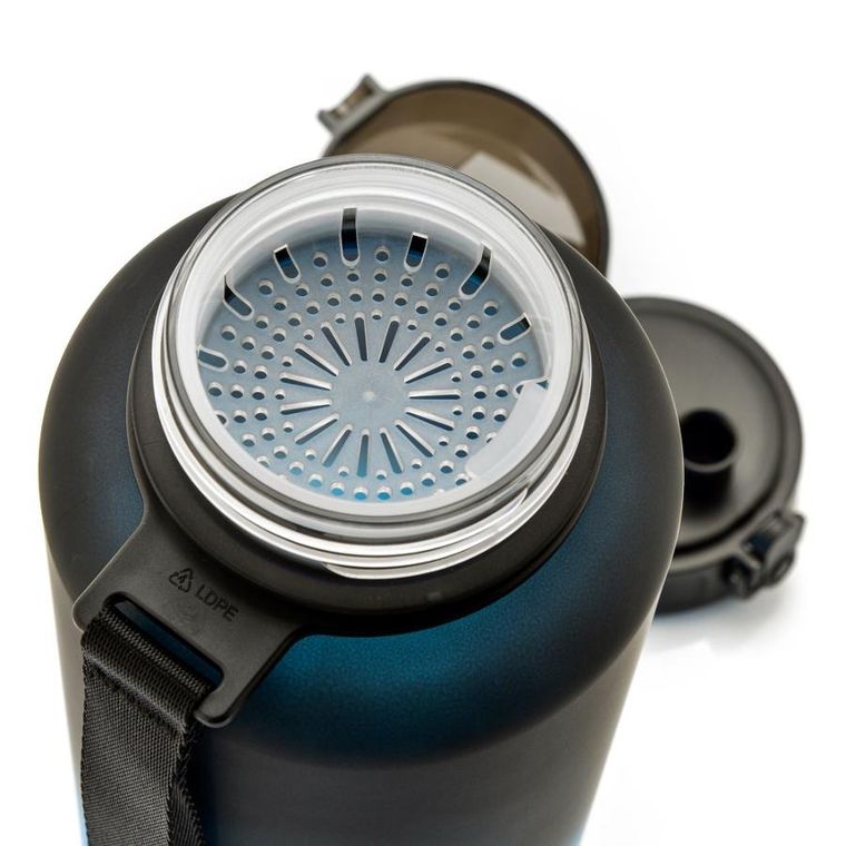 Meteor, bidon sportowy, czarno-niebieski, 1500 ml