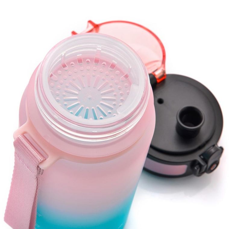 Meteor, bidon sportowy, różowo-turkusowy, 350 ml