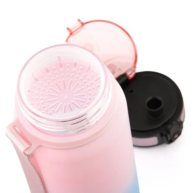 Meteor, bidon sportowy, różowy/niebieski, 800 ml