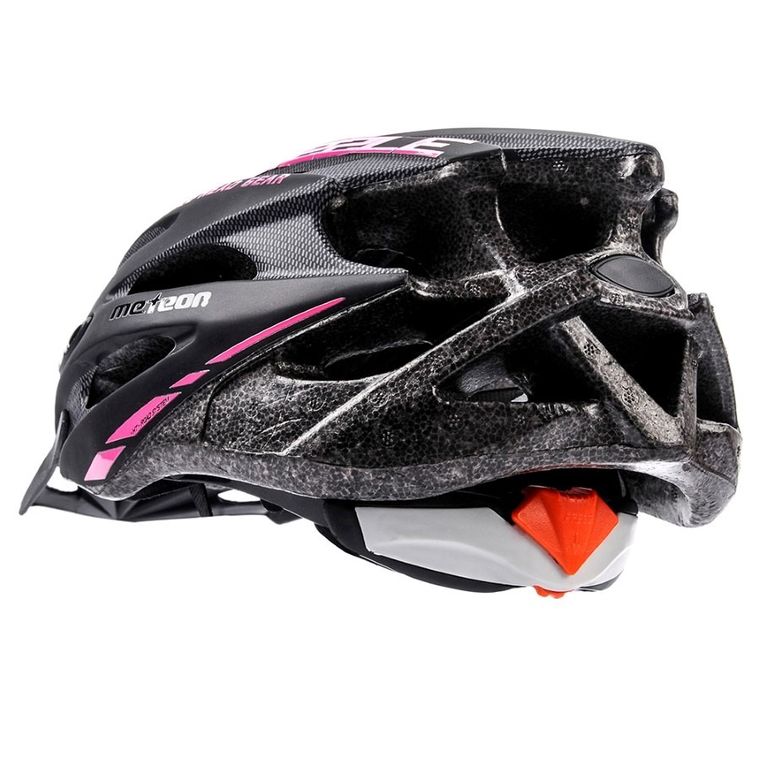 Meteor, Drizzle, MV29, kask rowerowy, rozmiar M, 55-58 cm, czarno-różowy