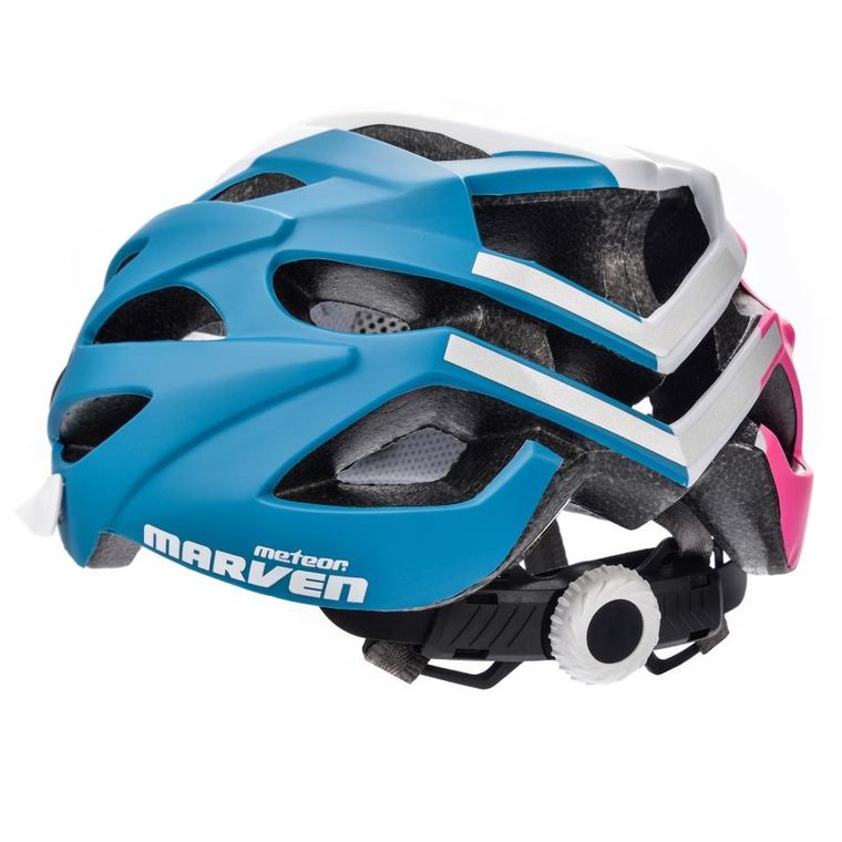 Meteor, kask rowerowy, Marven, L 58-61 cm, różowy/biały/morski