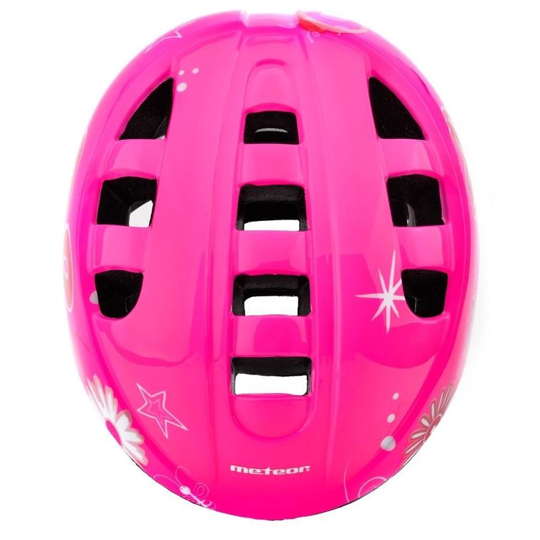 Meteor, KS08, kask ochronny, różowy/biały, rozmiar 48-52 cm