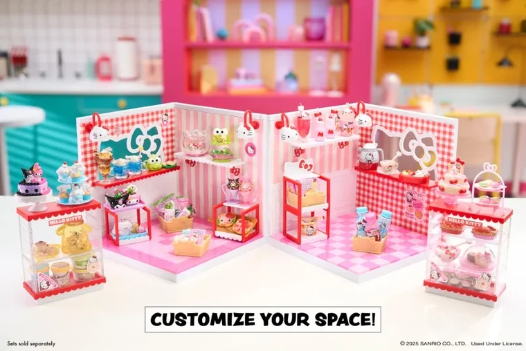 MGA's Miniverse, Make It Mini, Hello Kitty, Sanrio Playset, kawiarenka, zestaw z mini akcesoriami