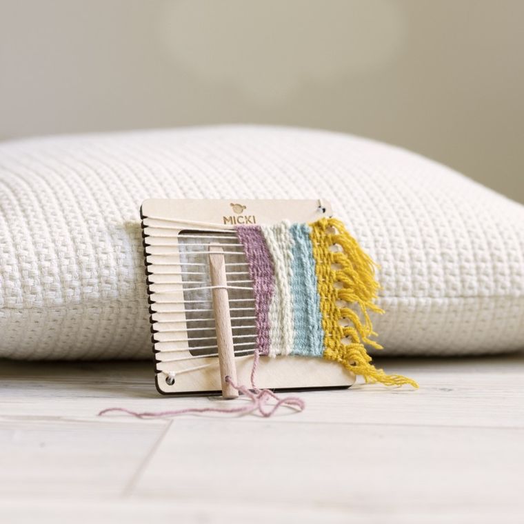 Micki, krosno kwadratowe, ramka do tkania, zestaw kreatywny