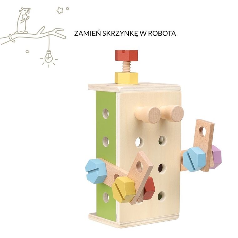 Micki, narzędzia drewniane w skrzynce, 25 elementów