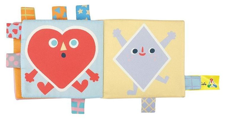 Miękka książeczka dwustronna do zawieszenia na wózku, foteliku, kształty