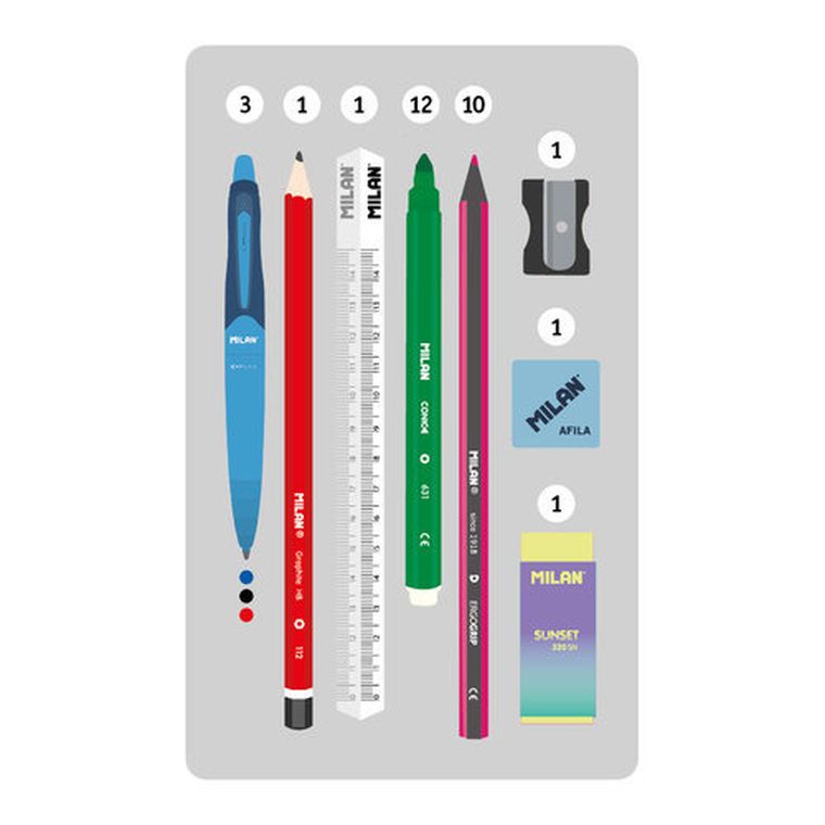 Milan, multipiórnik z 4 saszetkami, z wyposażeniem, sunset, kolorowy