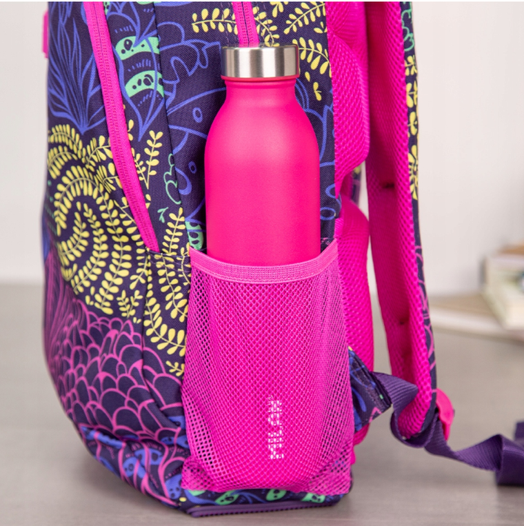 Milan, plecak szkolny, 2-komorowy, Świetliki liliowy