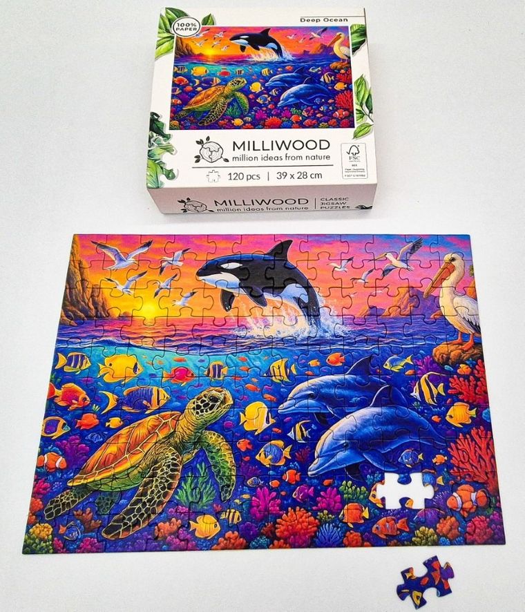 Milliwood, Głębia Oceanu, puzzle drewniane, 120 elementów
