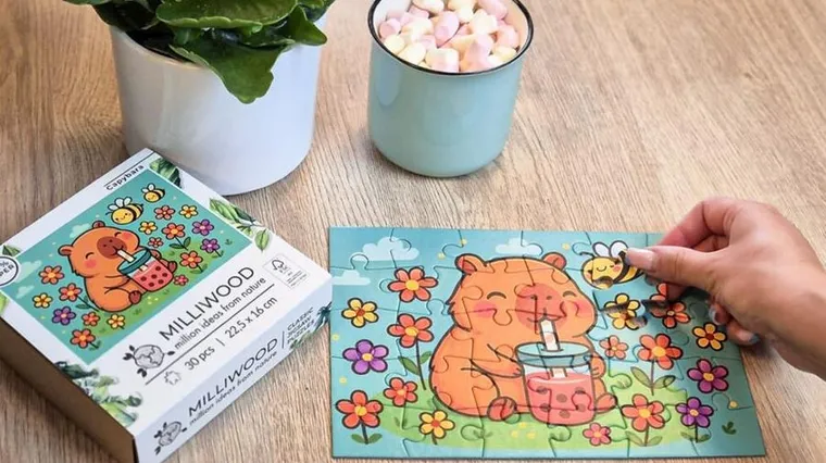 Milliwood, Kapibara, puzzle drewniane, 30 elementów