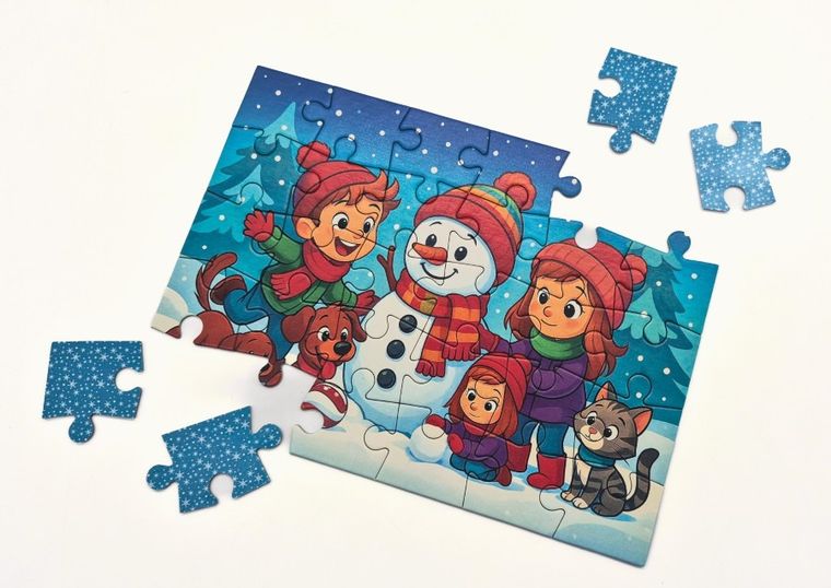 Milliwood, Wesoły Bałwanek, puzzle drewniane, 30 elementów