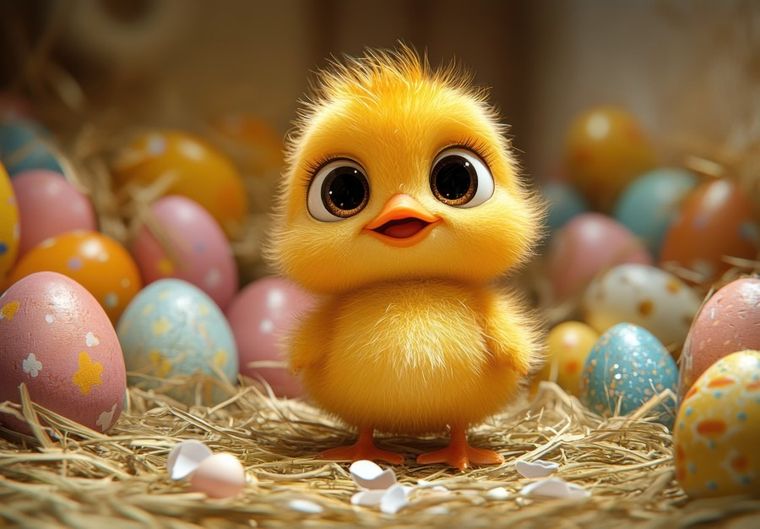 Milliwood, Wielkanocny Kurczaczek, puzzle drewniane, 50 elementów