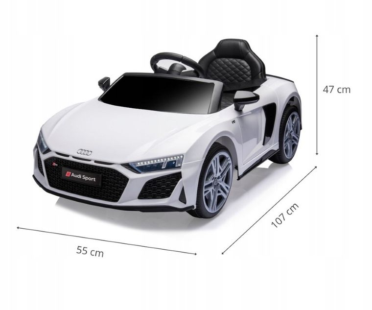 Milly Mally, Audi R8 Spyder, pojazd na akumulator, biały