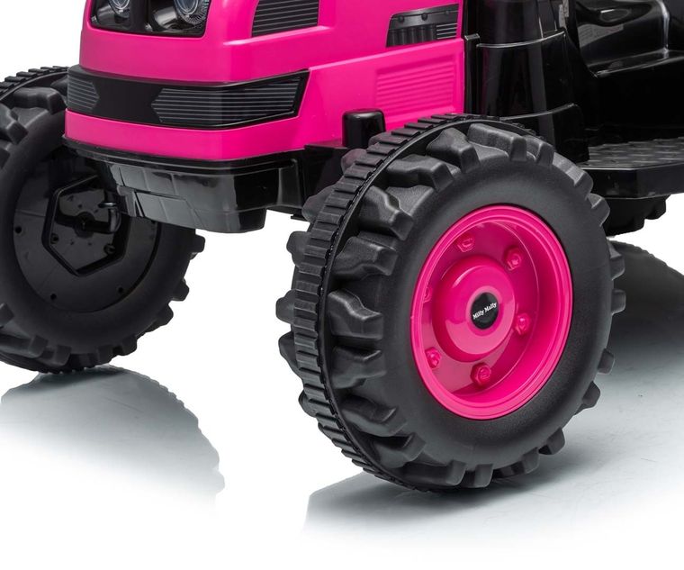 Milly Mally, Farmer, traktor na akumulator z przyczepą, różowy