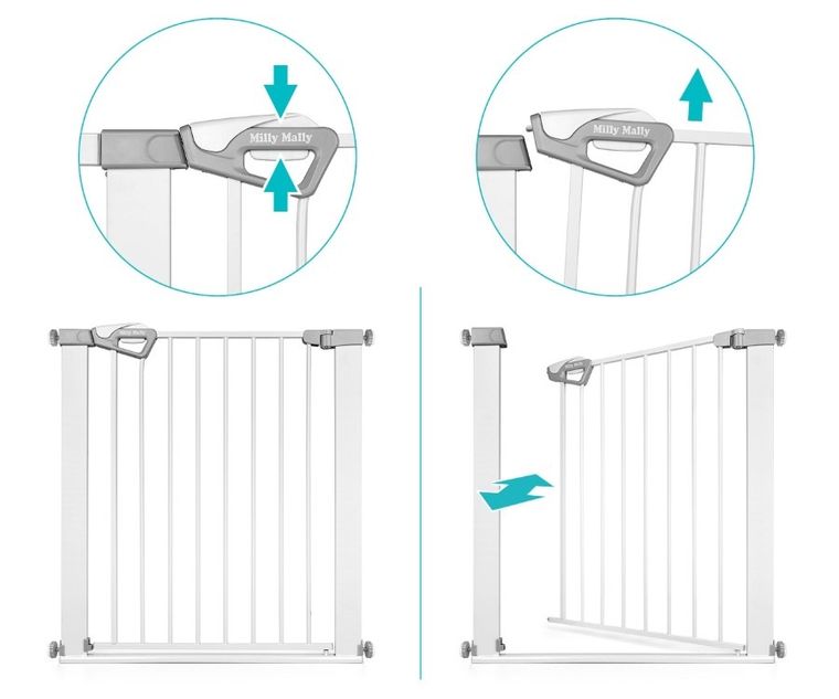 Milly Mally, Guardy, barierka zabezpieczająca na schody, white, 76-83 cm