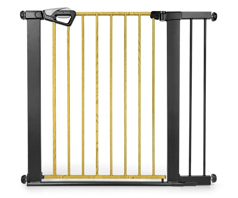 Milly Mally, Guardy, barierka zabezpieczająca na schody z rozszerzeniami, black natural, 76-104 cm