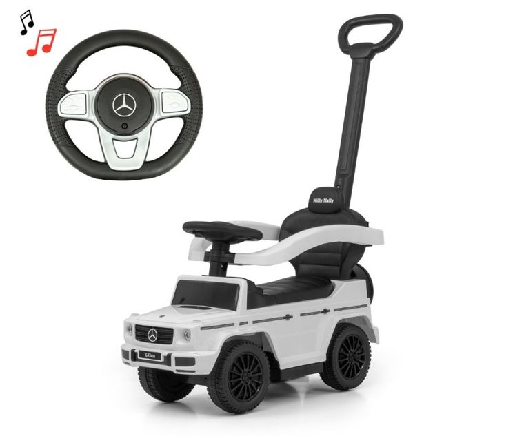 Milly Mally, Mercedes-Benz, G350d, jeździk z rączką, White