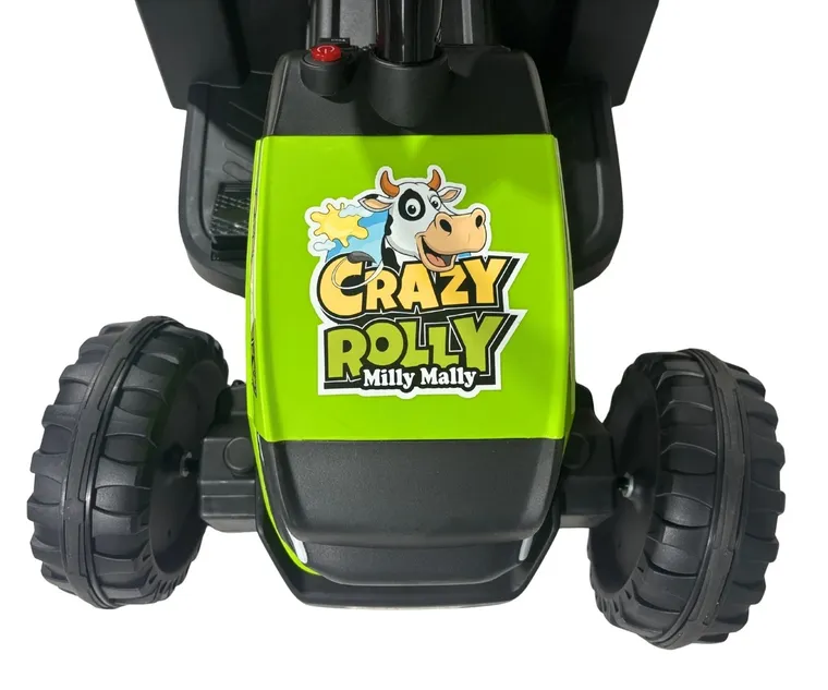 Milly Mally, Rolly, traktor, pojazd na akumulator z przyczepą, zielony