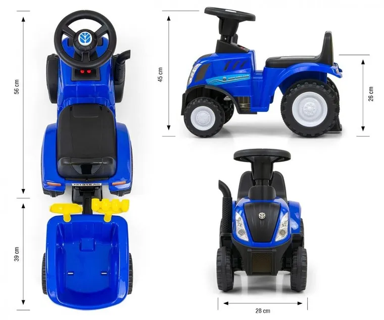 Milly Mally, Traktor New Holland T7, jeździk, pojazd, niebieski