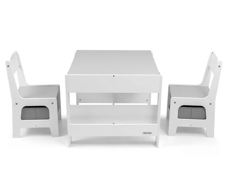 Milly Mally, zestaw mebli, stolik i dwa krzesełka, Sven White