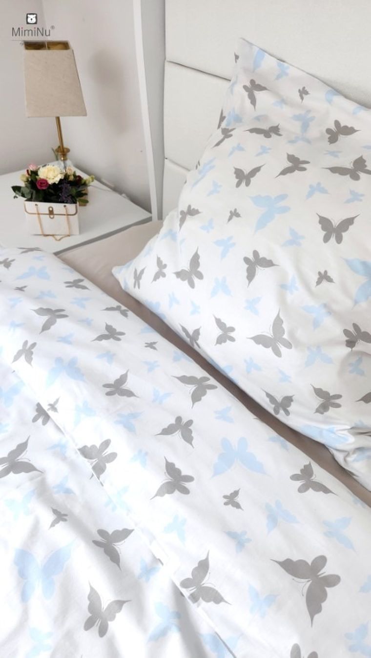 MimiNu, Junior, Butterfly, 2-częściowy komplet pościeli, 160-200 cm + 50-60 cm