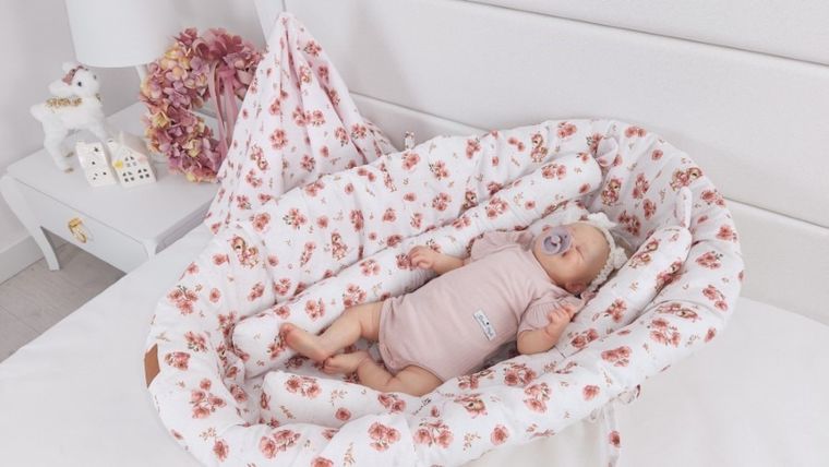 MimiNu, Kaczuszki, materac do gondoli z siateczki 3D, pudrowy róż