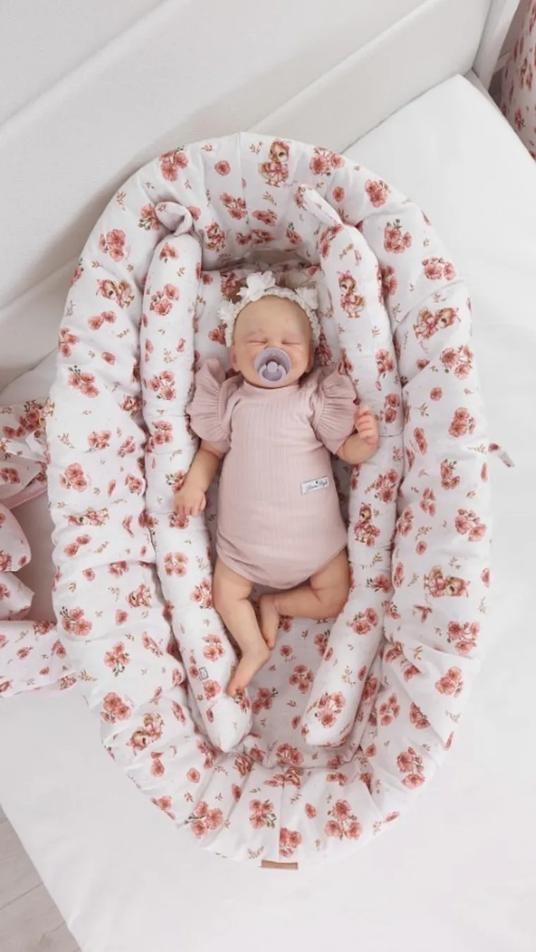 MimiNu, Kaczuszki, poduszka ergonomiczna, pudrowy róż