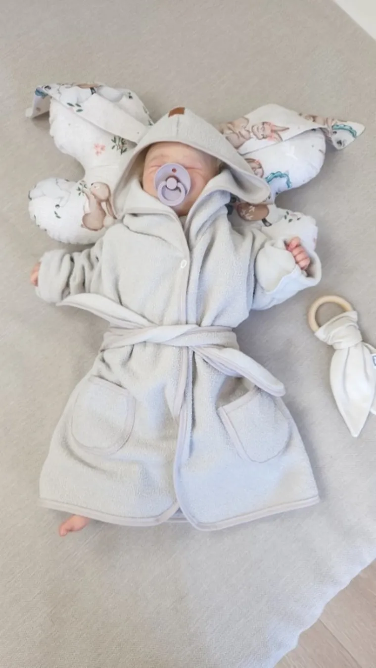 MimiNu, Karuzela, szlafrok termofrotte, beż, rozmiar 86