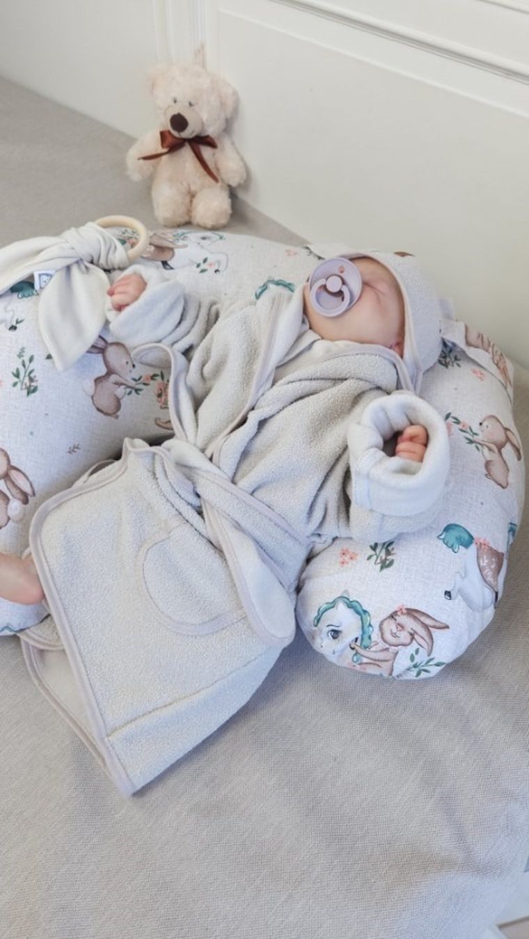 MimiNu, Karuzela, szlafrok termofrotte, beż, rozmiar 98-104