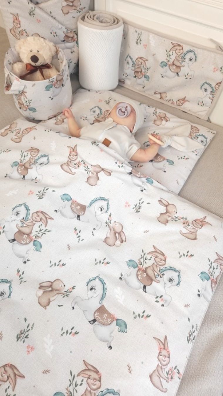 MimiNu, Karuzela, Trio, 3-częściowy komplet pościeli, 135-100 cm