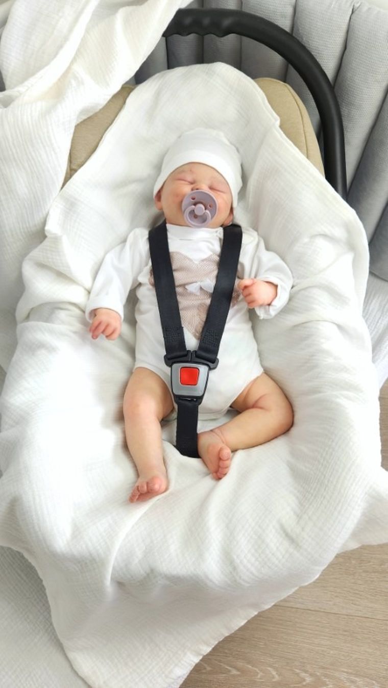 MimiNu, muślinowy otulacz, kocyk do nosidełka, fotelika kubełkowego, śmietanka, 75-75 cm