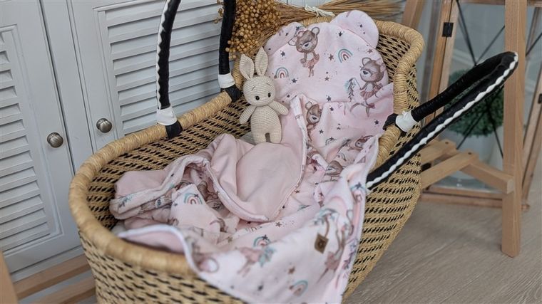MimiNu, NewMinky, Teddy, poduszeczka płaska, little ballerina + pudrowy róż, 30 cm