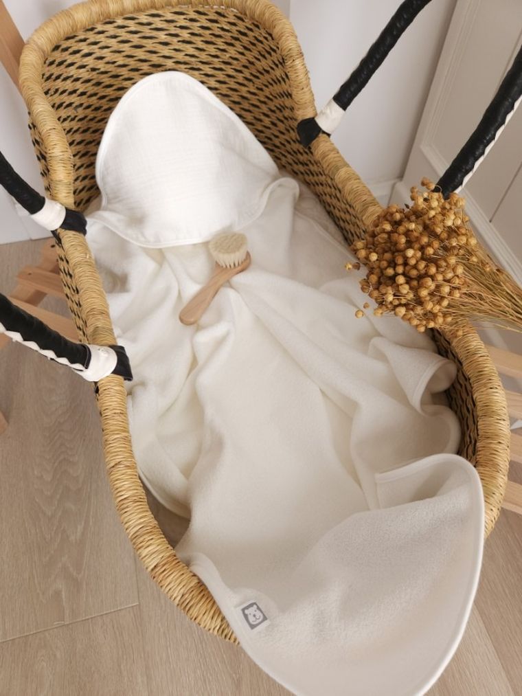 MimiNu, okrycie kąpielowe, muślin, śmietanka, 100-100 cm