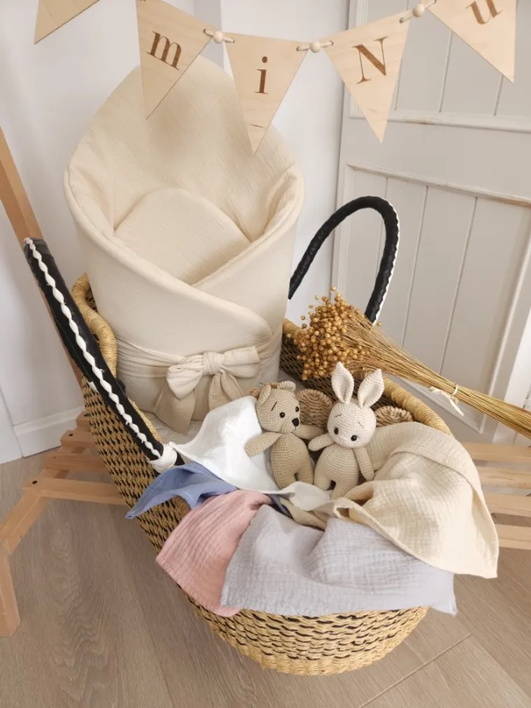 MimiNu, pieluszka muślinowa, ciepły beż, 30-30 cm, 2 szt.