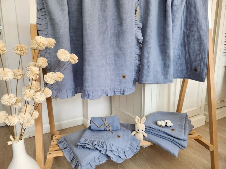 MimiNu, pieluszka muślinowa, jeans, 30-30 cm, 2 szt.