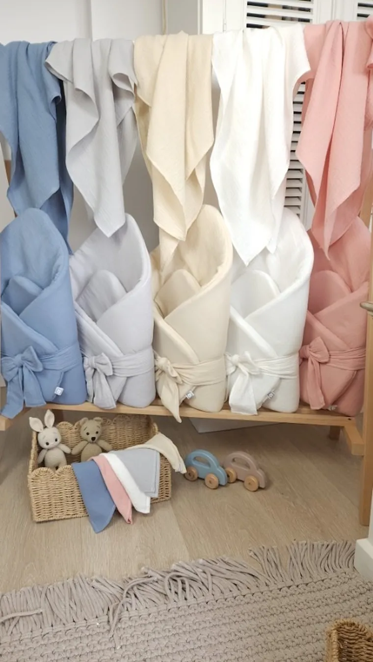 MimiNu, pieluszka muślinowa, śmietanka, 30-30 cm, 2 szt.