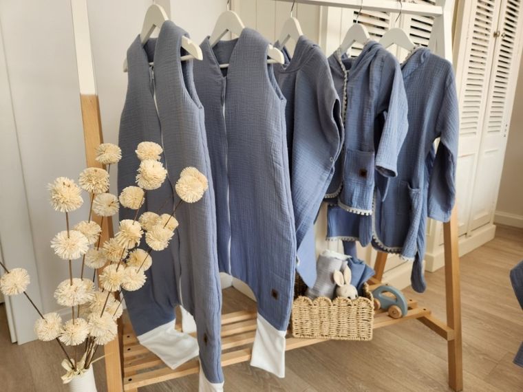 MimiNu, ponczo plażowe, szybkoschnące, rozmiar 4-7, muślin, jeans