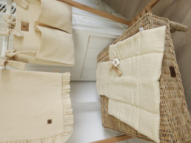 MimiNu, przewijak mobilny, muślin, szary, 70-50 cm